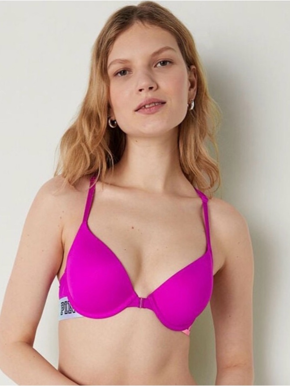 PINK Victoria's Secret Hot Pink Front-Close push-up